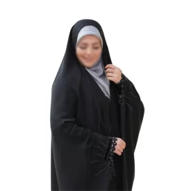 چادر مشکی عربی گلدوزی طرح ترگل