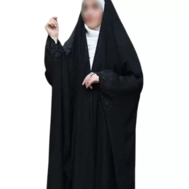 چادر مشکی عربی گلدوزی طرح تابان