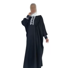 مانتو عبا مشکی طرح مرجان