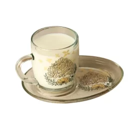 سرویس پذیرایی لیوان دسته دار و سینی طرح یا فاطمه الزهرا