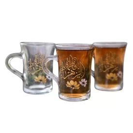 نیم لیوان دسته دار طرح فاطمه الزهرا بسته 6 عددی