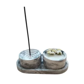 ست 3 تکه سینی جاعودی و شمع