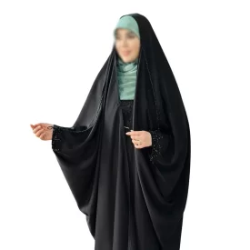 چادر مشکی عربی جواهر دوزی طرح خورشید