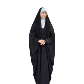 چادر مشکی عربی گلدوزی طرح شیپوری