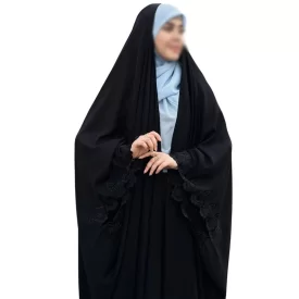 چادر مشکی عربی گلدوزی طرح رز