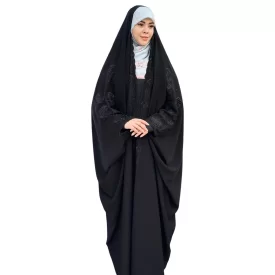 چادر مشکی عربی گلدوزی طرح شیپوری