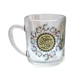 نیم لیوان دسته دار طرح یا علی بن ابی طالب بسته 6 عددی