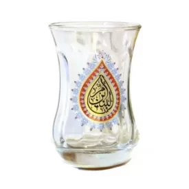 استکان کمر باریک بدون دسته طرح یا ام البنین بسته 6 عددی