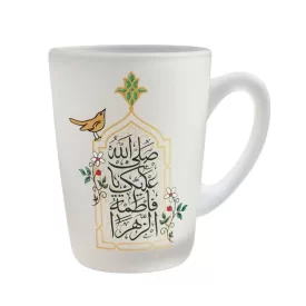 لیوان شیشه ای مات طرح صلی الله علیک یا فاطمه الزهرا