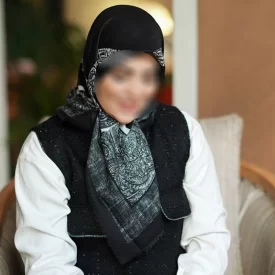 روسری کشمیر طرح مشکی سفید