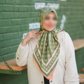 روسری ابریشم ژاکارد طرح شمسه جیوانجی