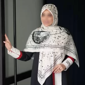 روسری ابریشم ژاکارد دیور طرح کهکشانی