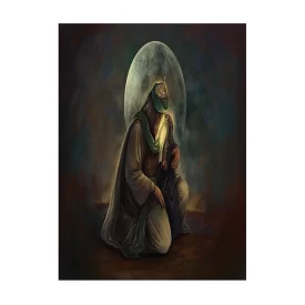 بیرق آویز مخمل طرح تمثال امام حسین (ع) کد 293