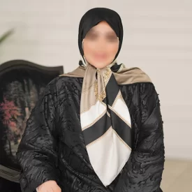 روسری ابریشم ژاکارد طرح کمربندی کد 0038