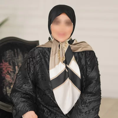 روسری ابریشم ژاکارد طرح کمربندی کد 0038