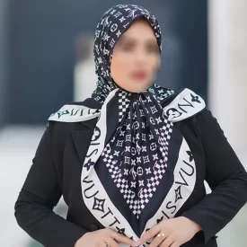 روسری ابریشم ژاکارد طرح ال وی 