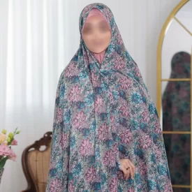 چادر مجلسی وال هندی طرح گل رنگ فیروزه ای کد 5606