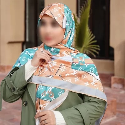 روسری نخی طرح ارکیده کد 36