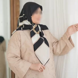 روسری ابریشم ژاکارد طرح کمربندی کد 0040