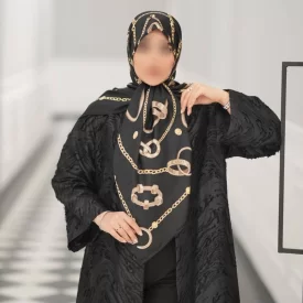 روسری ابریشم ژاکارد طرح زنجیری