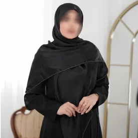 روسری ابریشم ژاکارد دور طلایی شنل