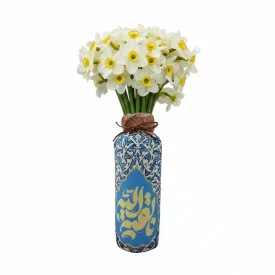 گلدان شیشه ای روکش مخمل طرح مهدوی کد 2