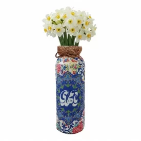 گلدان شیشه ای روکش مخمل طرح مهدوی کد 6