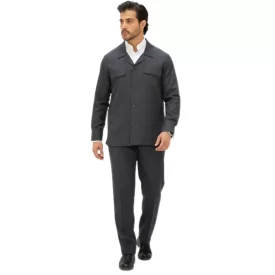 کت و شلوار لبنانی مدل چهار جیب رنگ نوک مدادی کد 905