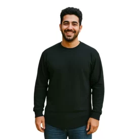 تیشرت گپ مشکی مردانه آستین بلند بزرگسال