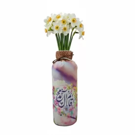 گلدان شیشه ای روکش مخمل طرح مهدوی کد 8