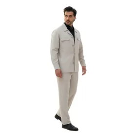 کت و شلوار لبنانی مدل چهار جیب رنگ استخوانی