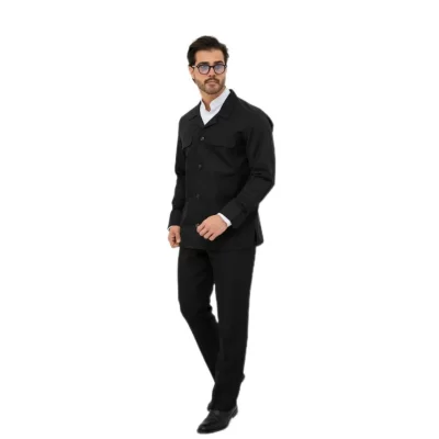 کت و شلوار لبنانی مدل چهار جیب رنگ مشکی