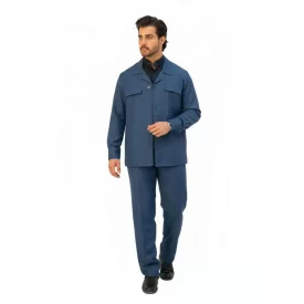 کت و شلوار لبنانی مدل چهار جیب رنگ آبی نفتی کد 908
