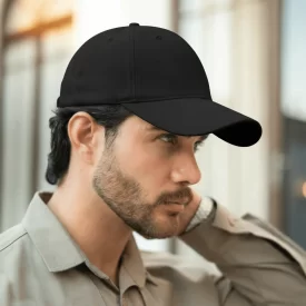 کلاه لبه دار کتان مشکی