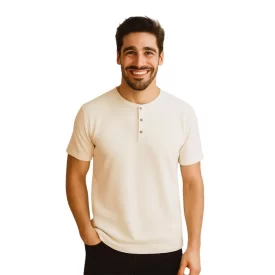 تیشرت مردانه آستین کوتاه سه دکمه نخ پنبه ای کد 803