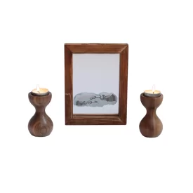 آینه‌ و شمعدان چوبی طرح نور خونه