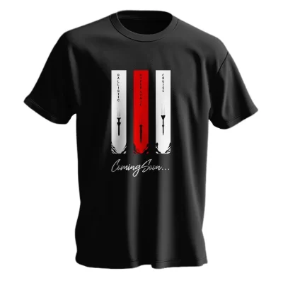 تیشرت مردانه نخی طرح موج سرعت موشک