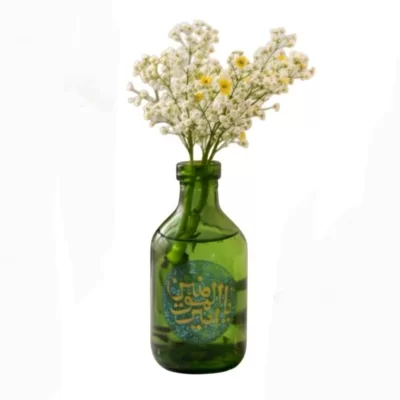 گلدان قلمه بلوری طرح ذکر امیراامومنین بسته 2 عددی