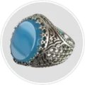 انگشتر عقیق آبی مردانه