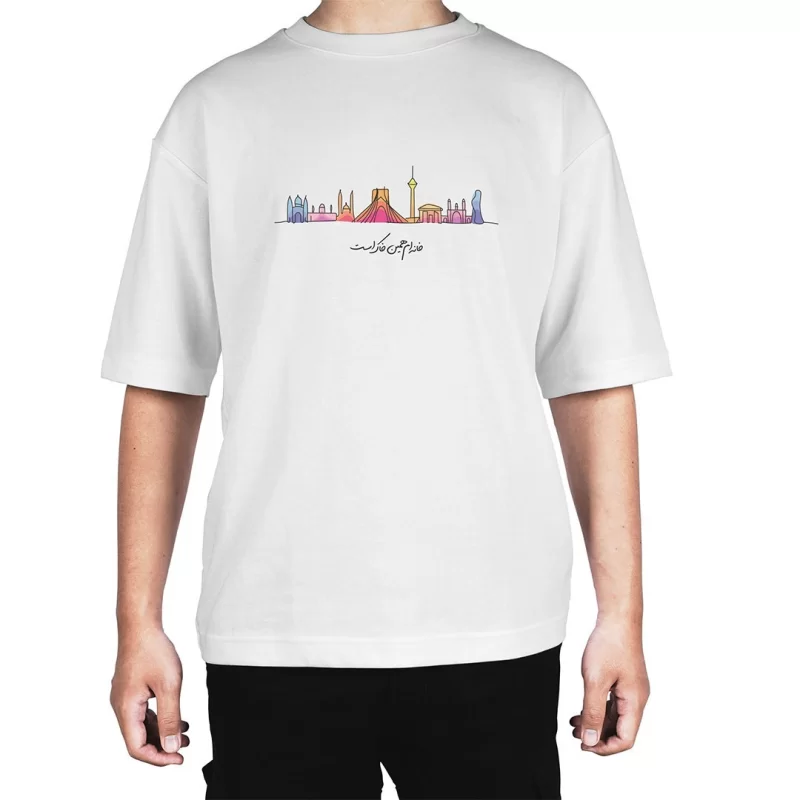 تیشرت مردانه نخی طرح مدل خانه ام ایران کد 02