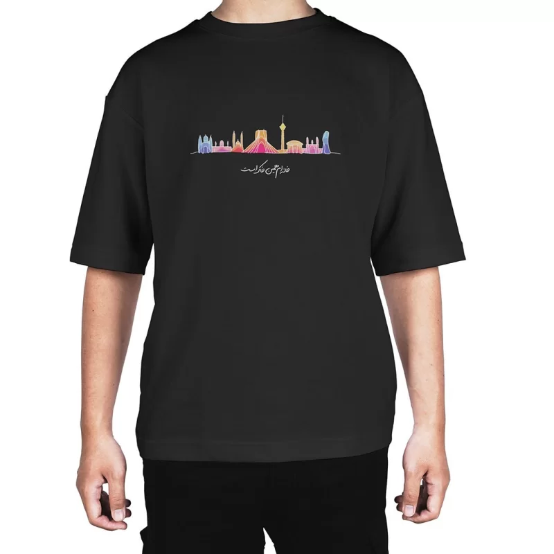 تیشرت مردانه نخی طرح مدل خانه ام ایران کد 02