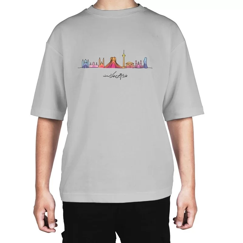 تیشرت مردانه نخی طرح مدل خانه ام ایران کد 02