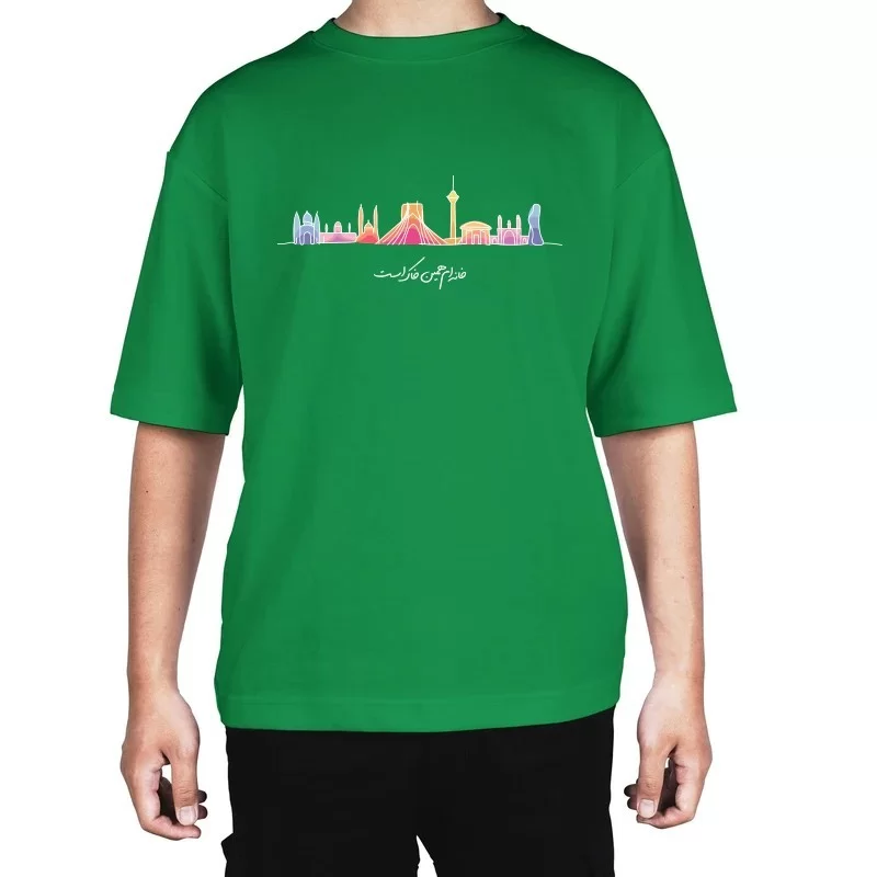 تیشرت مردانه نخی طرح مدل خانه ام ایران کد 02