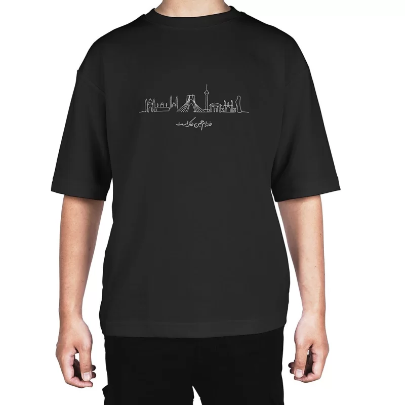 تیشرت مردانه نخی طرح مدل خانه ام ایران کد 03