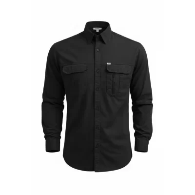 پیراهن مردانه آستین بلند دو جیب طرح گمبرون