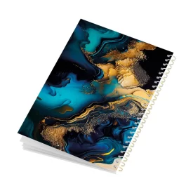 دفتر فنری 50 برگ طرح سنگ طلا