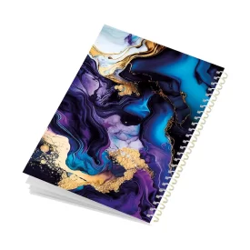 دفتر فنری 80 برگ مجلد سنگ طلا