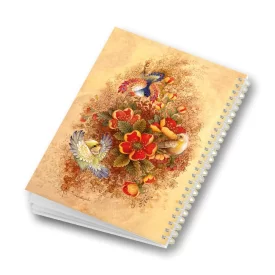 دفتر فنری 50 برگ طرح گل پنج پر