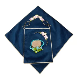 جانماز دوتکه مخملی طرح روباندوزی