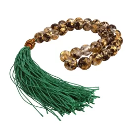 تسبیح 33 دانه متبرک به گل های ضریح امام رضا (ع)